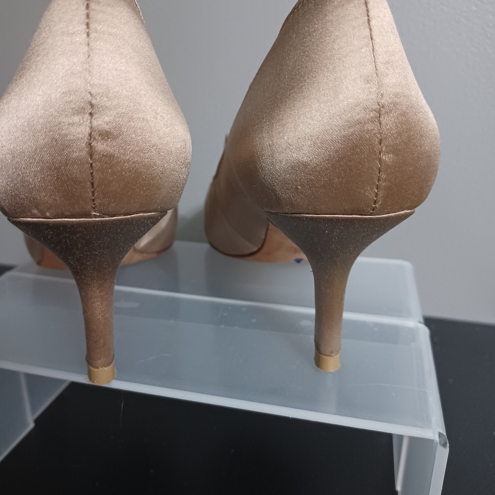 David Tutera Champagne Satin Pumps - Picture 5 of 8